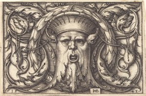 Ornament med en maske af Sebald Beham