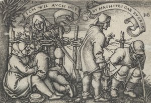 Bønder bag hækken, fra bondegildet eller de tolv måneder, 1546-47. af Sebald Beham