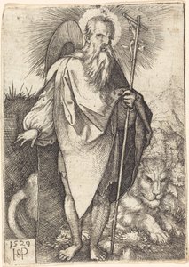 Sankt Jerome stående af Sebald Beham