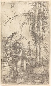 Sankt Hieronymus i et landskab af Sebald Beham