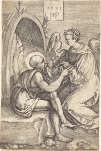 Sankt Hieronymus med englen af Sebald Beham