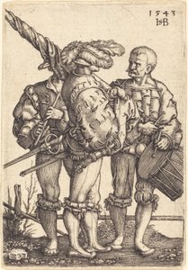 Fanebærer, Trommeslager og Piper af Sebald Beham