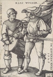 Fanebærer og trommeslager, 1544. af Sebald Beham