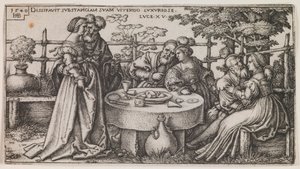 The Prodigal Son Wasting his Fortune, fra serien "The History of the Prodigal Son" af Sebald Beham
