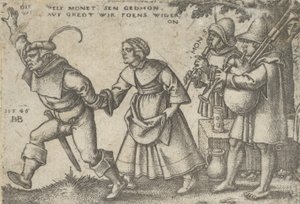 Årets afslutning, fra Bondegildet eller de tolv måneder, 1546. af Sebald Beham