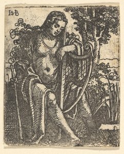 Kvinde med harpe, 1520-25. af Sebald Beham