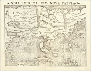 Kort over Asien fra 1542 af Sebastian Münster af Sebastian Munster