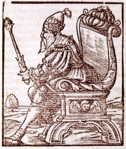 Qubilai (Kubilai Khan, første kejser af det mongolske Yuan-dynasti (1215-1294) - i "" Cosmographia"" af S. Munster. Paris
