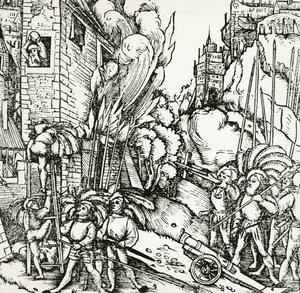 Belejring af Kartago, gravering taget fra Universalis Cosmographia (Universal Kosmologi), af Sebastian Munster (1488-1552). Tyskland af Sebastian Munster
