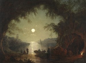 A Moonlit Cove (olie på lærred)
