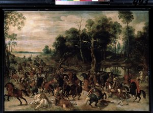 Kavaleriangreb, ca. 1615 (olie på træ) af Sebastian Vrancx