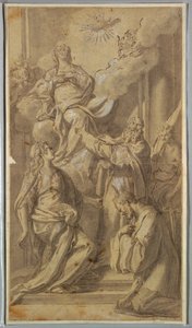 Madonna og Saints af Sebastiano Conca