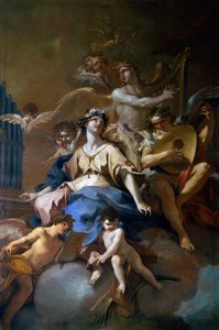 Skt. Cecilias herlighed med musikengle, ca. 1720 (olie på lærred) af Sebastiano Galeotti