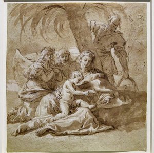 Hvil under flugten til Egypten af Sebastiano Ricci