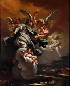 The Apotheosis of St. Sebastian Maleri af Sebastiano Ricci (1659-1734) 1694 Dim.78,5x63,5 cm Milano, Civic Collections of the Castello Sforzesco