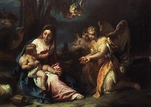 Resten på flugten til Egypten af Sebastiano Ricci