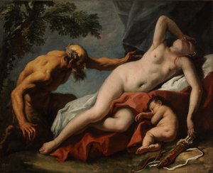 Venus og Satyr af Sebastiano Ricci