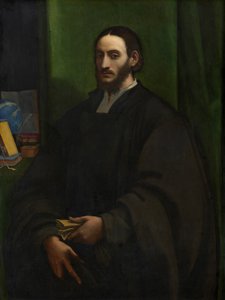 Portræt af en humanist, ca. 1520 (olie på panel overført til hård plade) af Sebastiano del (c.1485-1547) Piombo