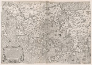 Mirror of Roman Magnificence: Kort over Grækenland, midten af ​​det 16. århundrede., midten af ​​det 16. århundrede. af Sebastiano di Re