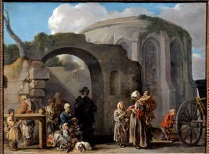 Les tiggere Maleri af Sebastien Bourdon (1616-1671) 1600-tallet søn. 0,49x0,65 m