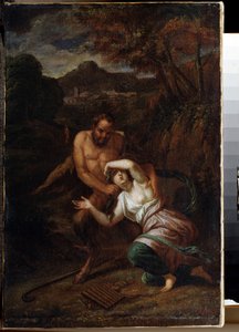 ""Pan et la nymphe Syrinx"" (Pan og Nymph Syrinx) Maleri af Sebastien Bourdon (1616-1671) 1600-tallets statsfriluftsmuseum Palace Gatchina, Sankt Petersborg af Sébastien Bourdon