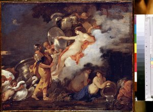 "Venus og Æneas" (Venus og Æneas) Venus viser sig for sin søn Æneas for at hjælpe ham på hans rejse. Maleri af Sebastien Bourdon (1616-1671) 1650-1660 Dim. 45,5x54,5 cm Eremitagemuseet, Sankt Petersborg af Sébastien Bourdon