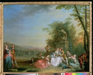 The Grape Harvest, ca. 1750 (panel) (par til 87638) af Sebastien II Le Clerc