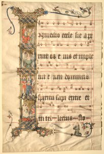 Blad fra Wettinger Gradual: Historiated Initial I..., c1330. af Second Master of the Wettinger Gradual