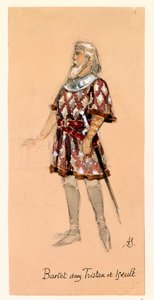 Frankrig, Paris, Kostumeskitse til Kurwenal i Tristan og Isolde af Richard Wagner til opførelse i Paris Palais Garnier af Segaud Segaud