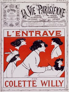 Karikatur af Colette Willy, pseudonym for Sidonie-Gabrielle Colette (1873-1954) af Sem