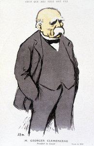 Portræt af Georges Clémenceau - dess. af Sem (1863 - 1934), i ""Fantasio"" af 01/02/1918, no. 265 af Sem