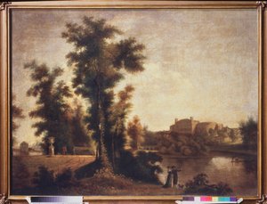 Landskab nær Sankt Petersborg. Maleri af Semyon Fyodorovich Shchedrin (Semion Shchedrin) (1745-1804), olie på lærred