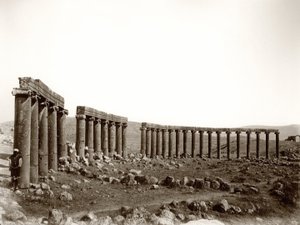 Den ovale søjlepiazza fra nordvest, Jerash, 1867