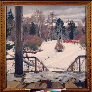 Foråret kommer - Maleri af Sergei Arsenyevich Vinogradov (1869-1938), olie på lærred af Sergei Arsenevich Vinogradov