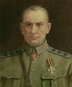 Øverste hersker og russisk admiral A. Kolchak (1874-1920) (olie på lærred) af Sergei Varlenovich Pen
