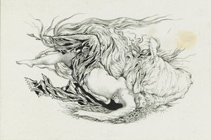 Chernomor og Lyudmila. Illustration til digtet Ruslan og Lyudmila af A. Pushkin, 1921-1926.