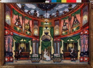 Forberedende dekoration til operaen ""Les contes d