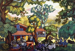 Georgisk scene af Sergei Yurevich Sudeikin