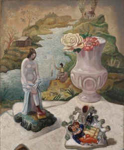 Porcelænsfigurer og Blomster af Sergei Yurievich Sudeykin
