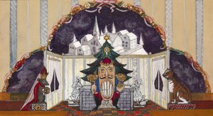 Scenedesign til balletten Nøddeknækkeren af P. Tchaikovsky