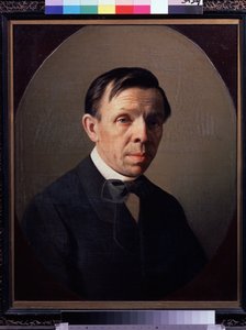 Portræt af kunstneren Sergey (Sergei, Serguei) Konstantinovich Zaryanko (Zarianko) (1818-1870) (Portræt af kunstneren Sergey K. Zaryanko) Maleri af Alexei Mikhailovich Kolesov (1834-1902), olie på lærred. Russisk kunst, portræt 1800-tallet. Staten Tretyako