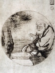 Portræt af Lao-Tzu, kinesisk filosof fra det 6. århundrede f.Kr., tegning af Sesshu Toyo (1420-1506), japansk civilisation, Muromachi periode