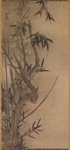 Bambus og blomme, 1500-tallet. af Sesson Shkei