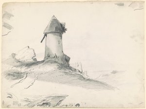 Landskab med Mølle