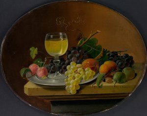 Stilleben Frugt og Vinglas, 1865-70.