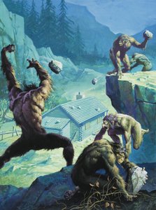Big Foot, eller legendariske amerikanske menneskeaber (gouache på papir)