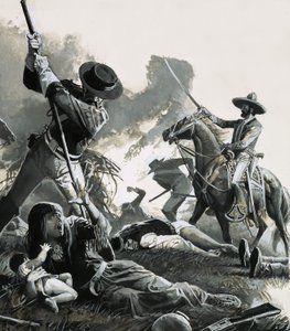 I 1858 angreb to tropper af mexicansk kavaleri apachernes lejr.
