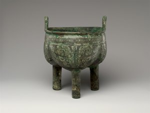 Fliget stativkedel, sen Anyang-periode af Shang Dynasty Chinese School