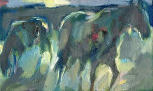 Horses Evening, 2024 (olie på plade)
