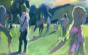Park, aften, 2024 (gouache på papir)